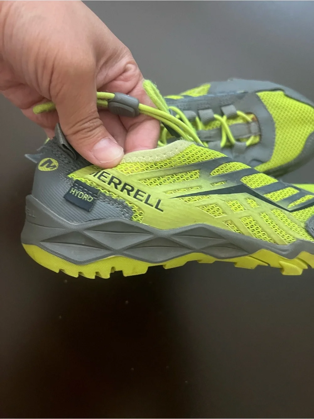 Merrell Kids Neon Lime and Gray Slip-On Athletic Sneakers
